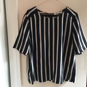 Striped silky tee